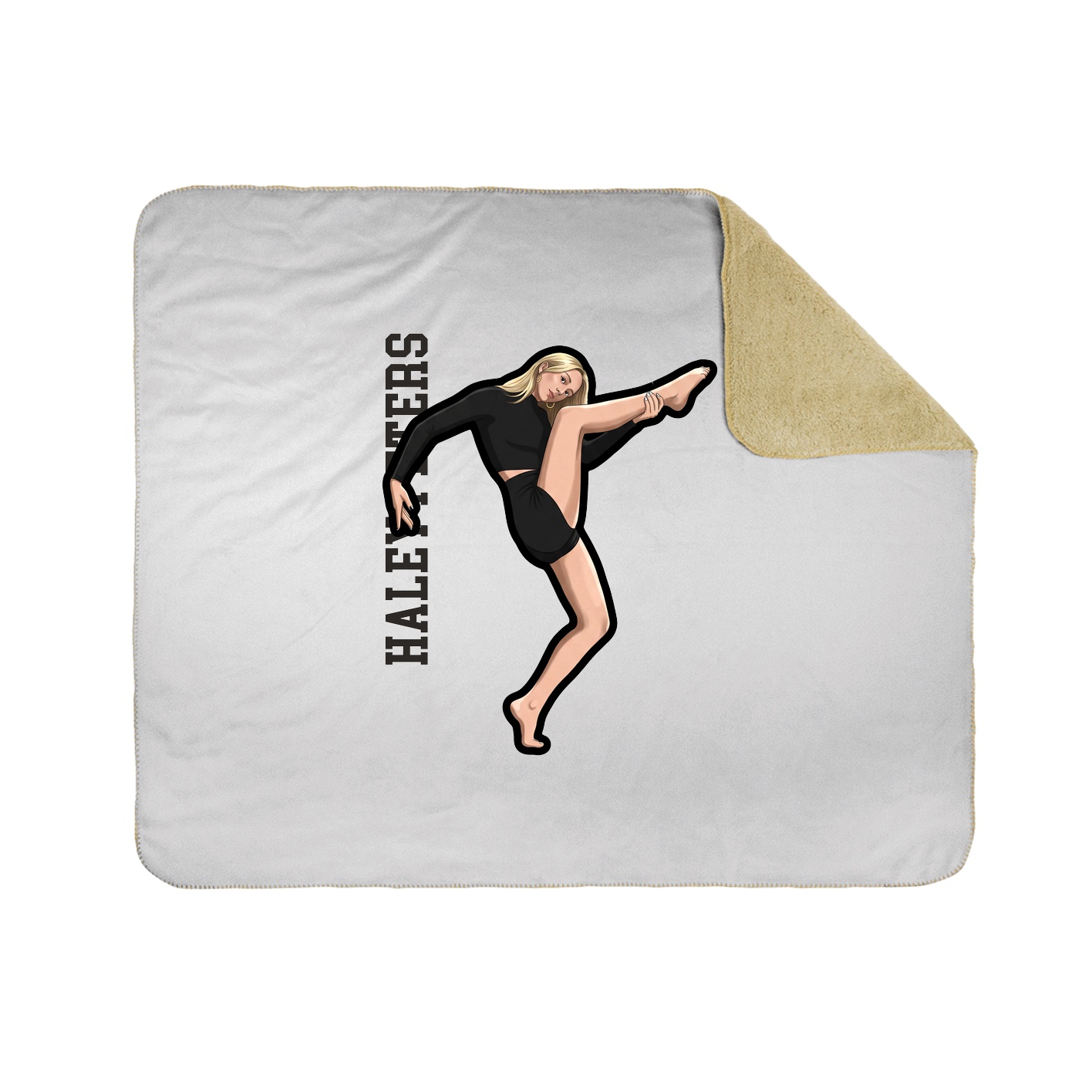 Throw Blanket — Name Vertical in White
