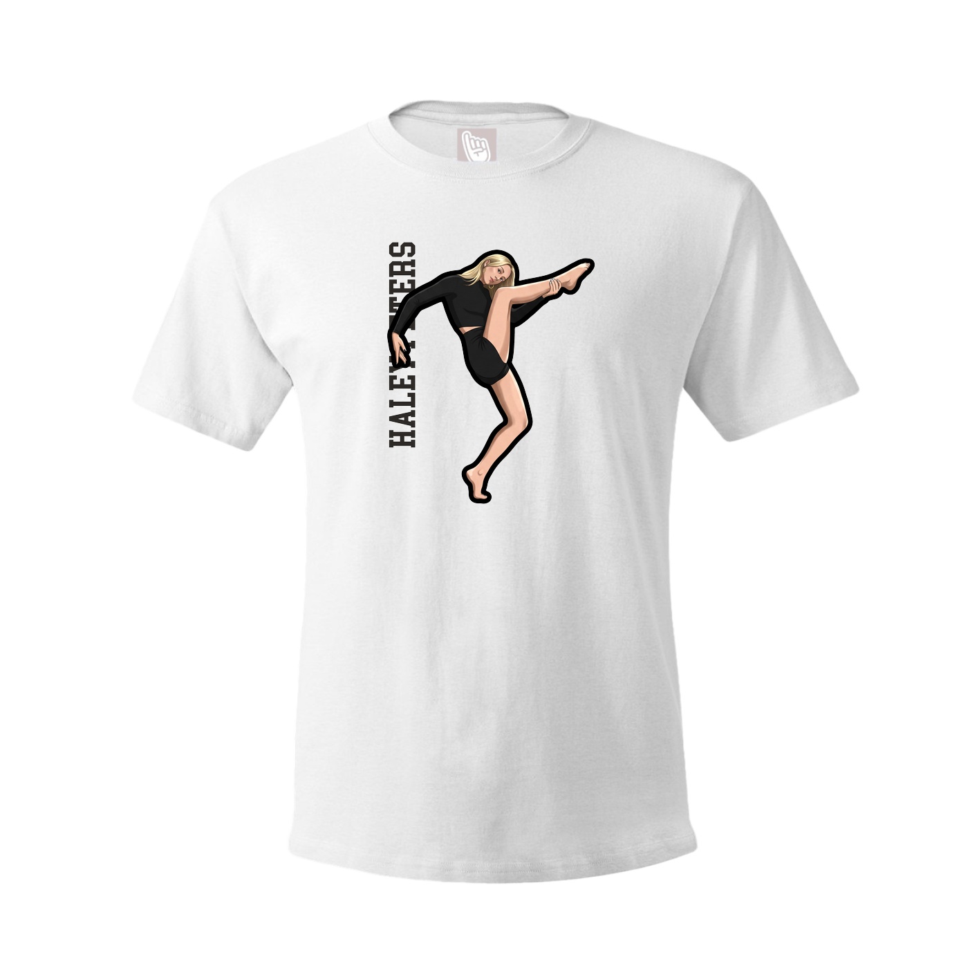 Tee — Name Vertical in White