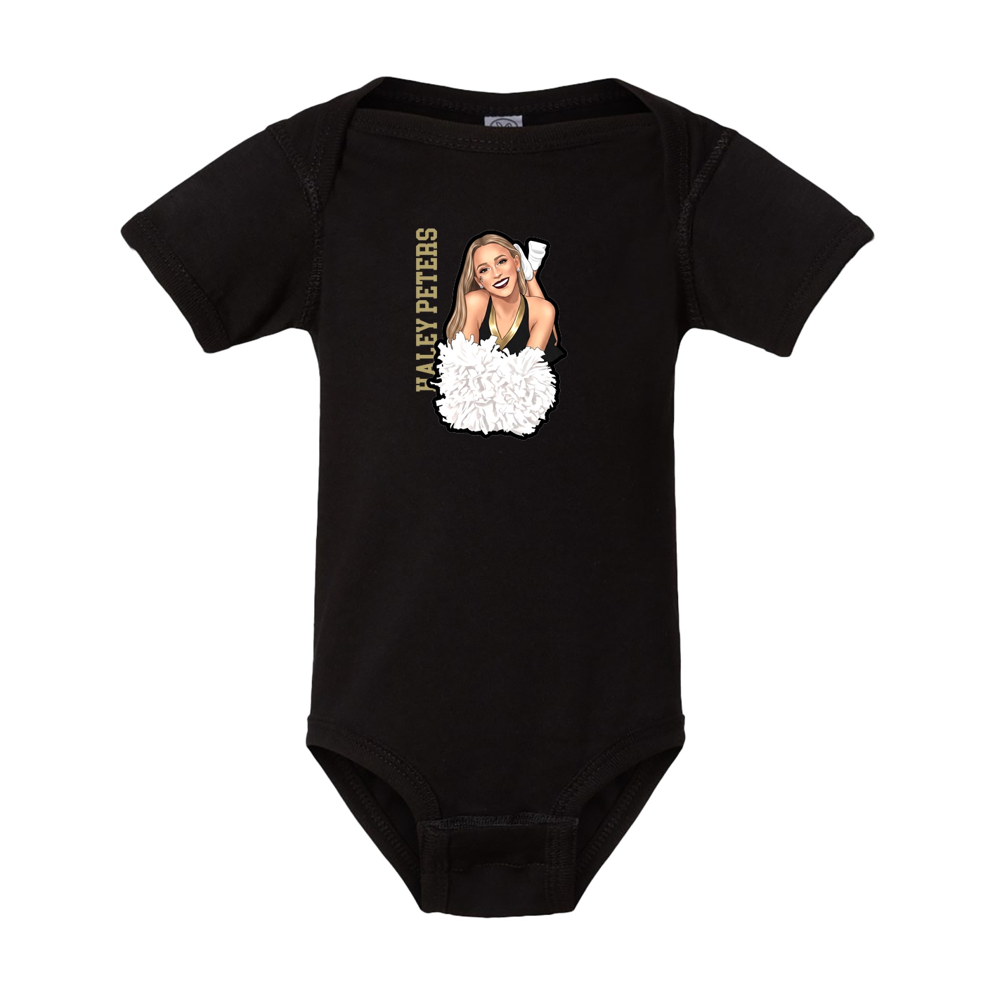 Baby Onesie — Name Vertical in Black