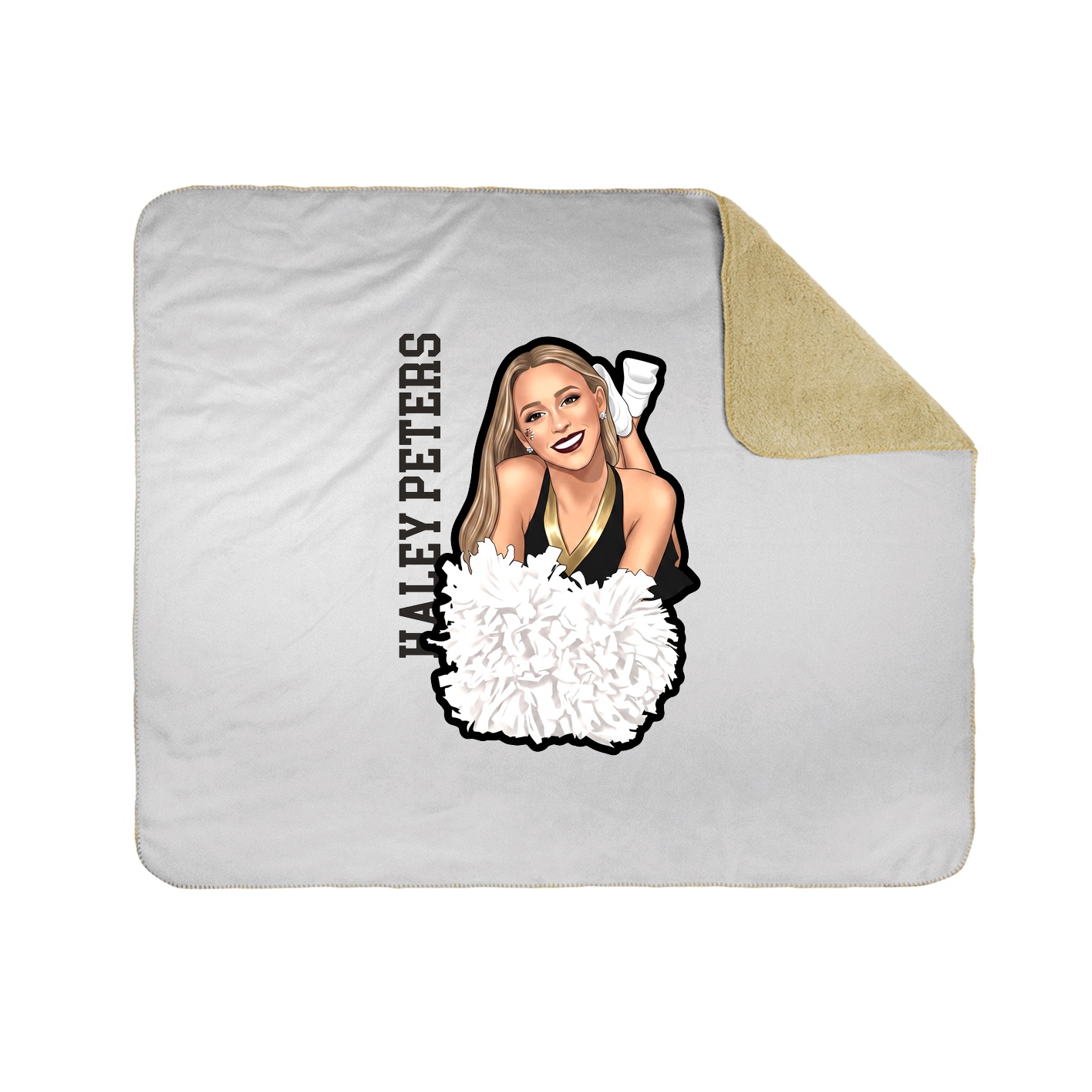 Throw Blanket — Name Vertical in White