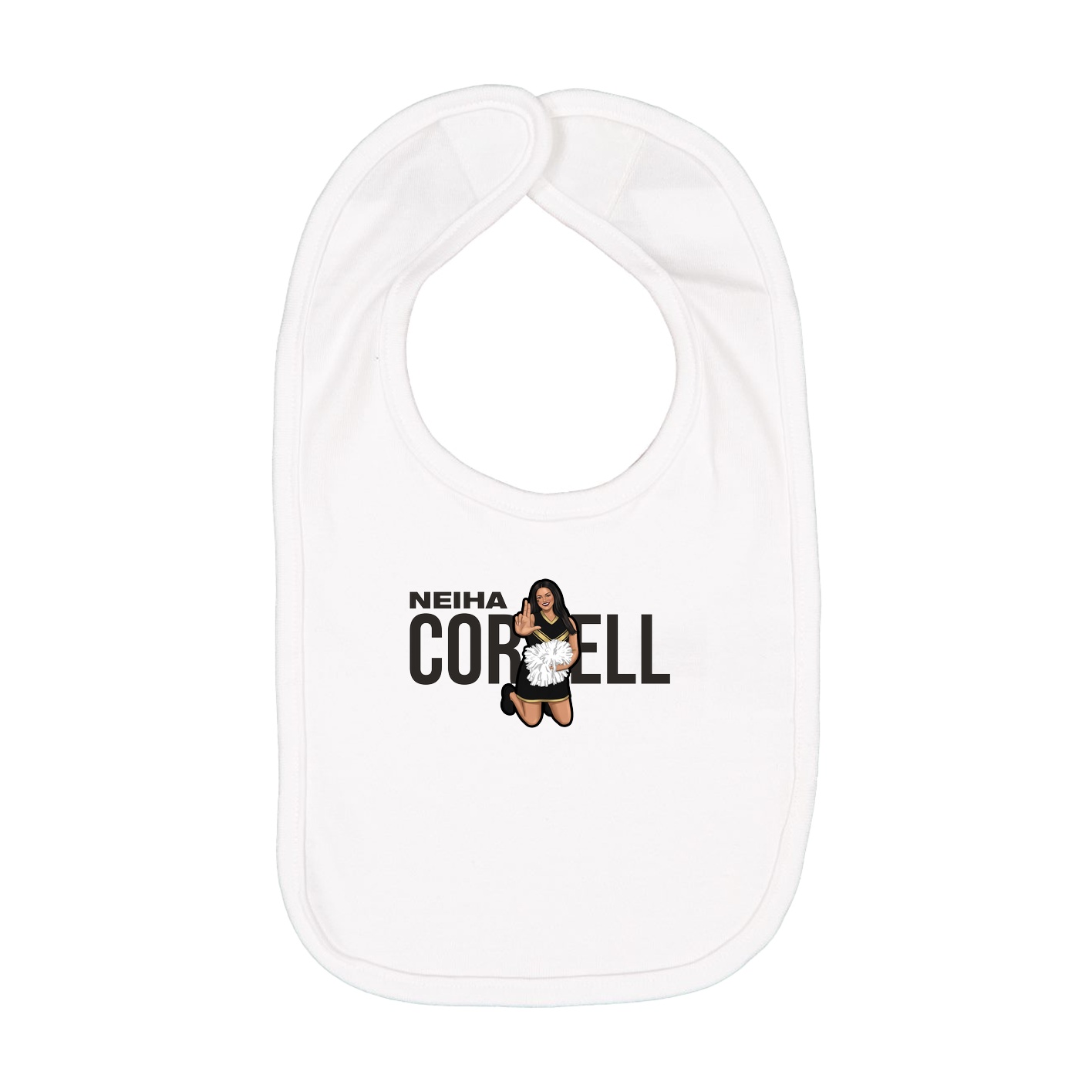 Infant Bib — Player Name in White