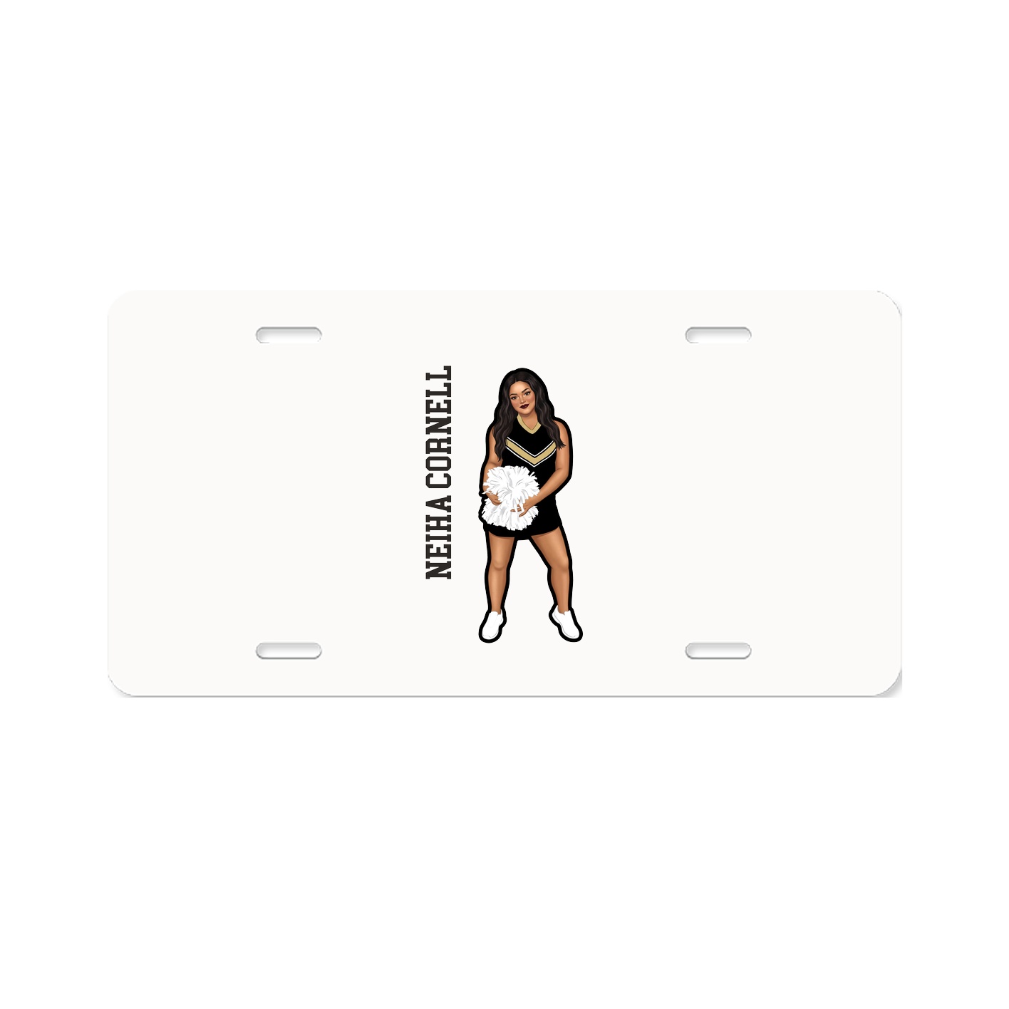 License Plate — Name Vertical in Classic