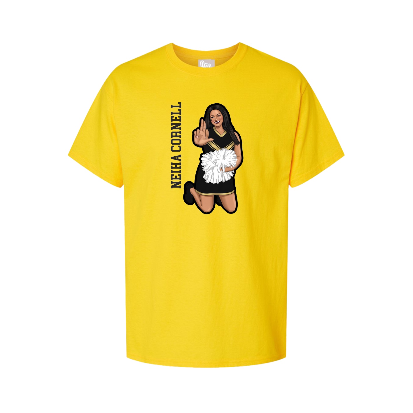 Youth Tee — Name Vertical in Gold