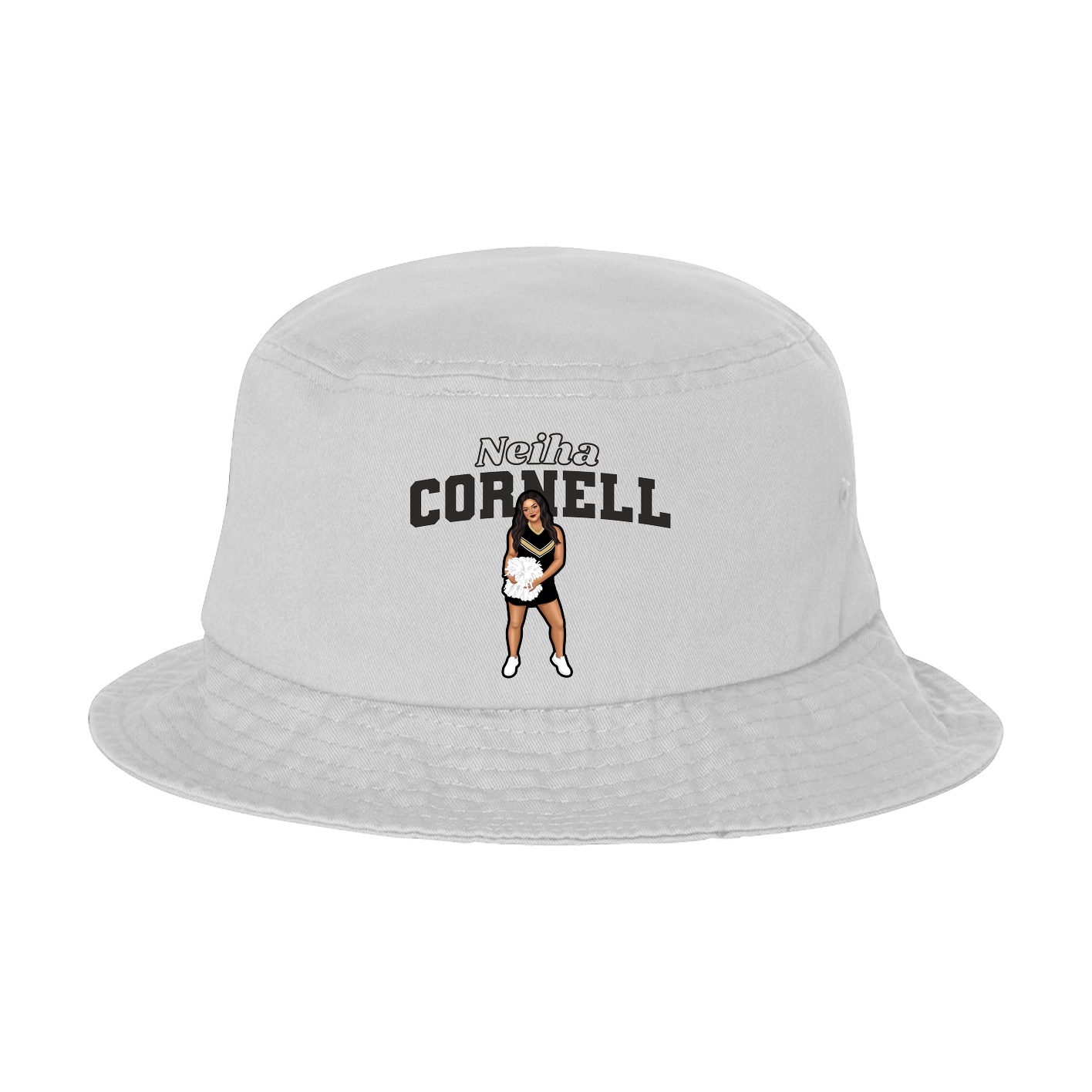 Bucket Cap — Name Arch in White