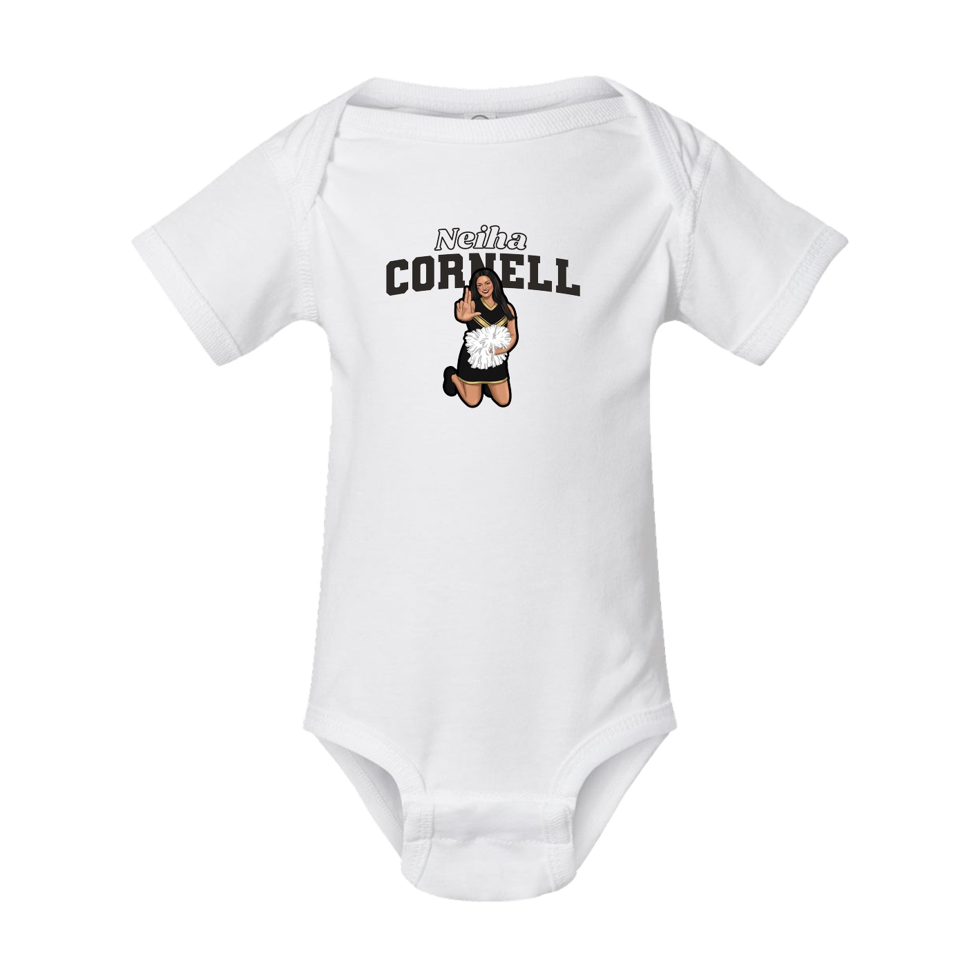 Baby Onesie — Name Arch in White