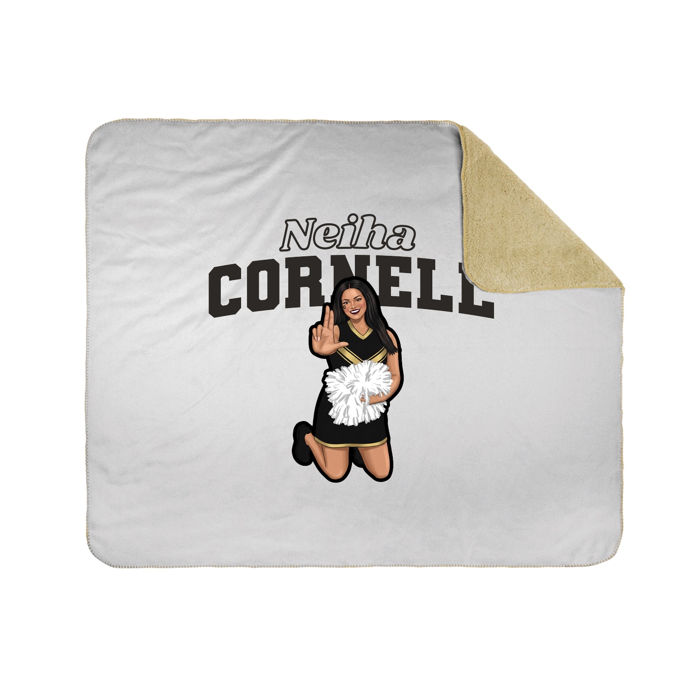 Throw Blanket — Name Arch in White