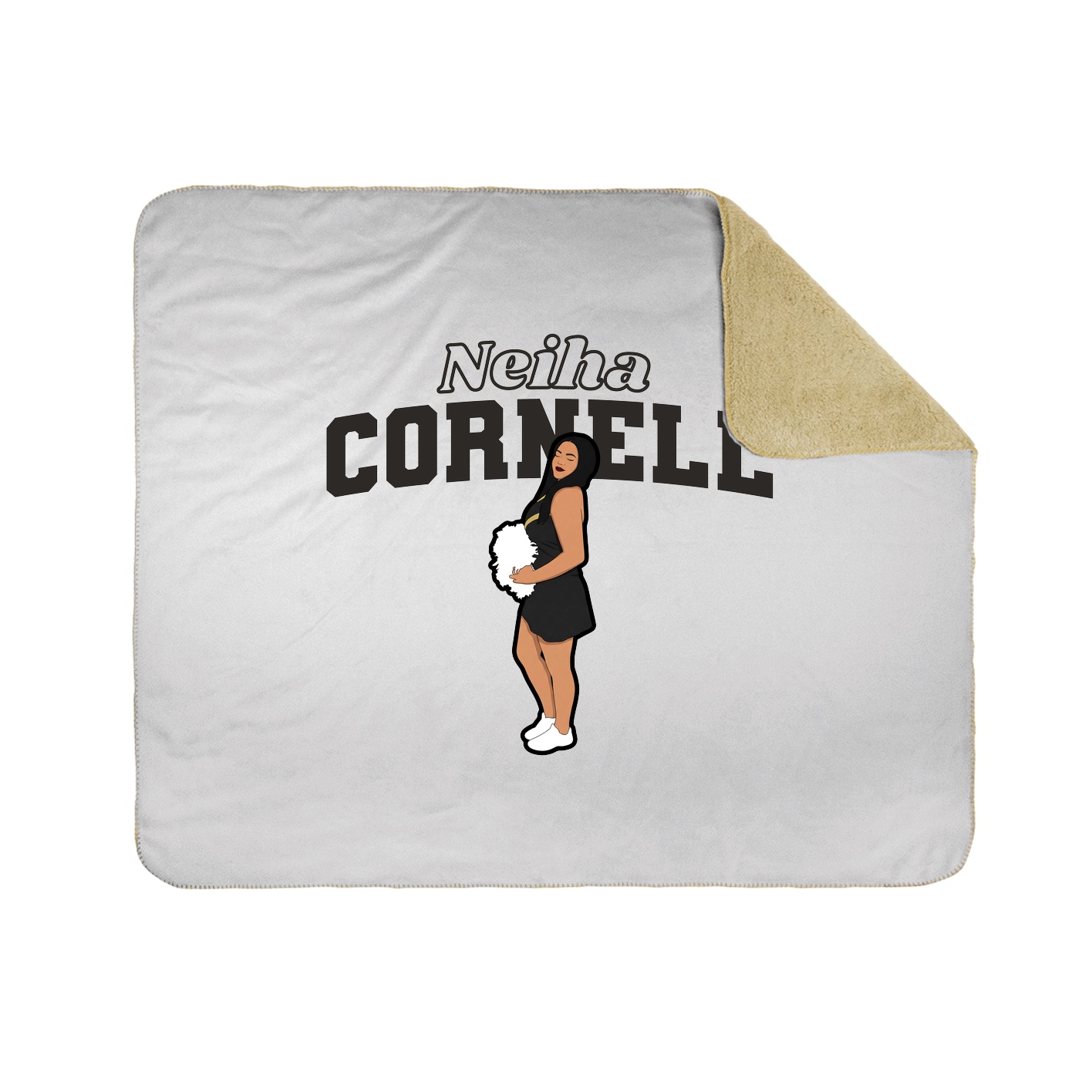 Throw Blanket — Name Arch in White