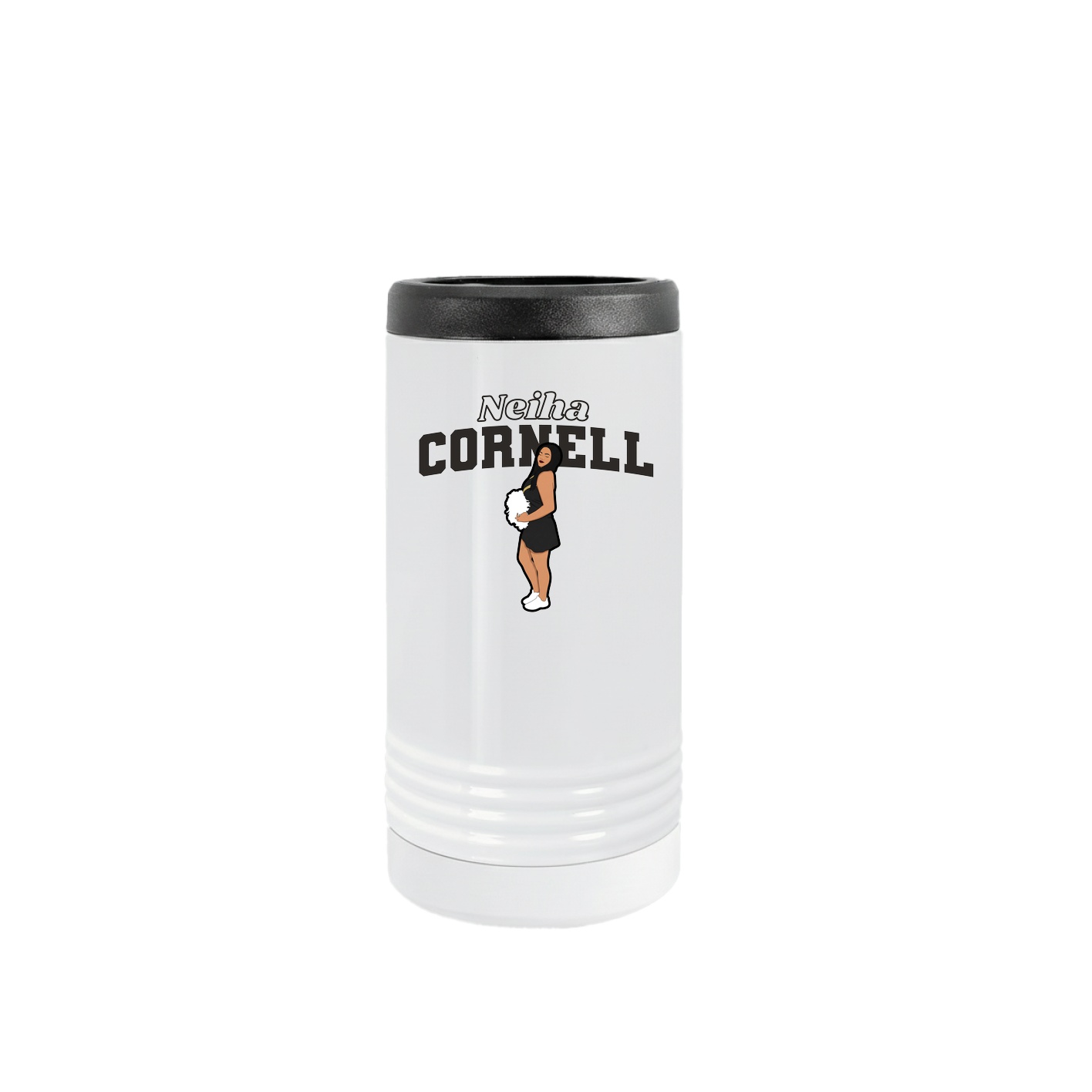 Slim Beverage Holder — Name Arch in White