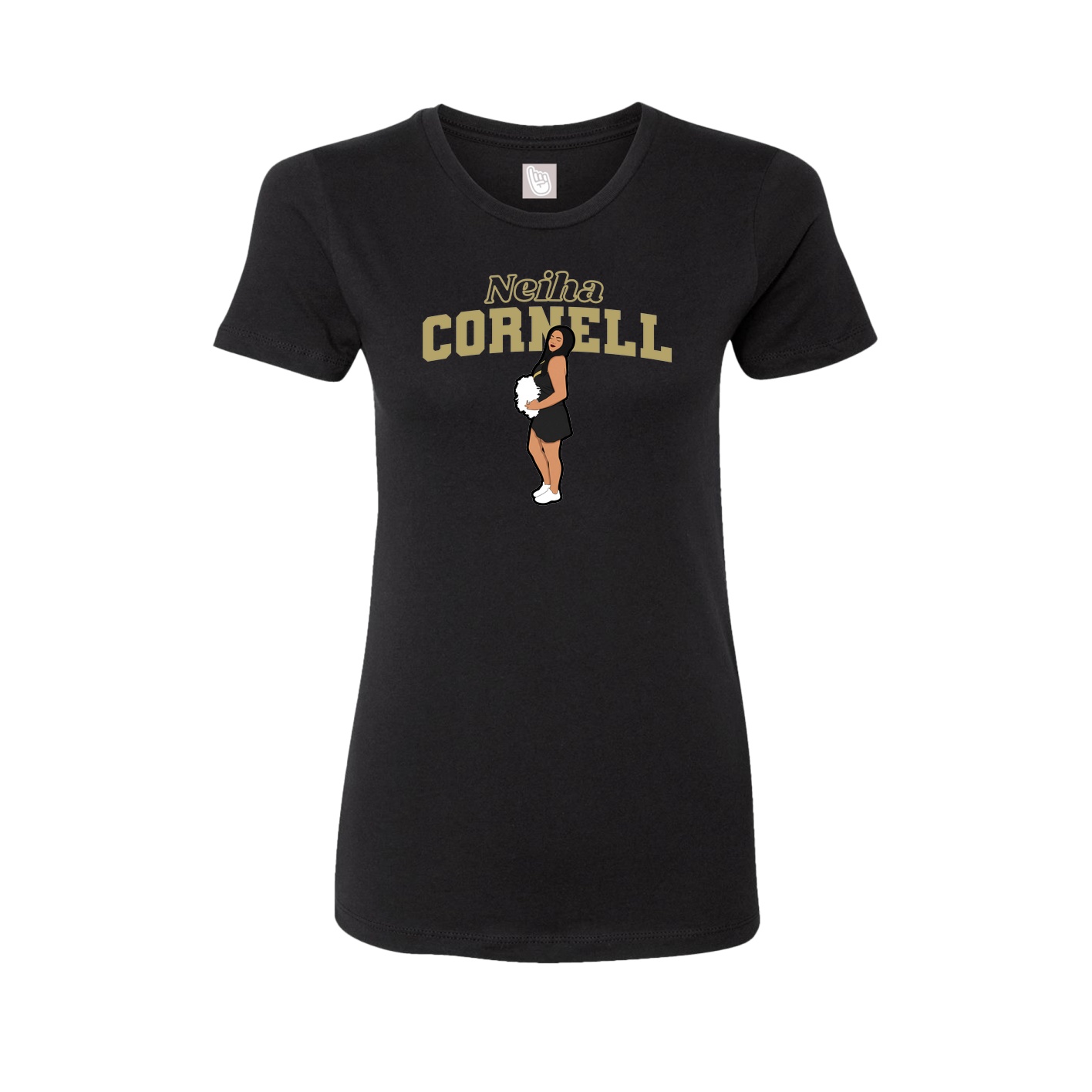 Fitted Women's Tee — Name Arch in Black
