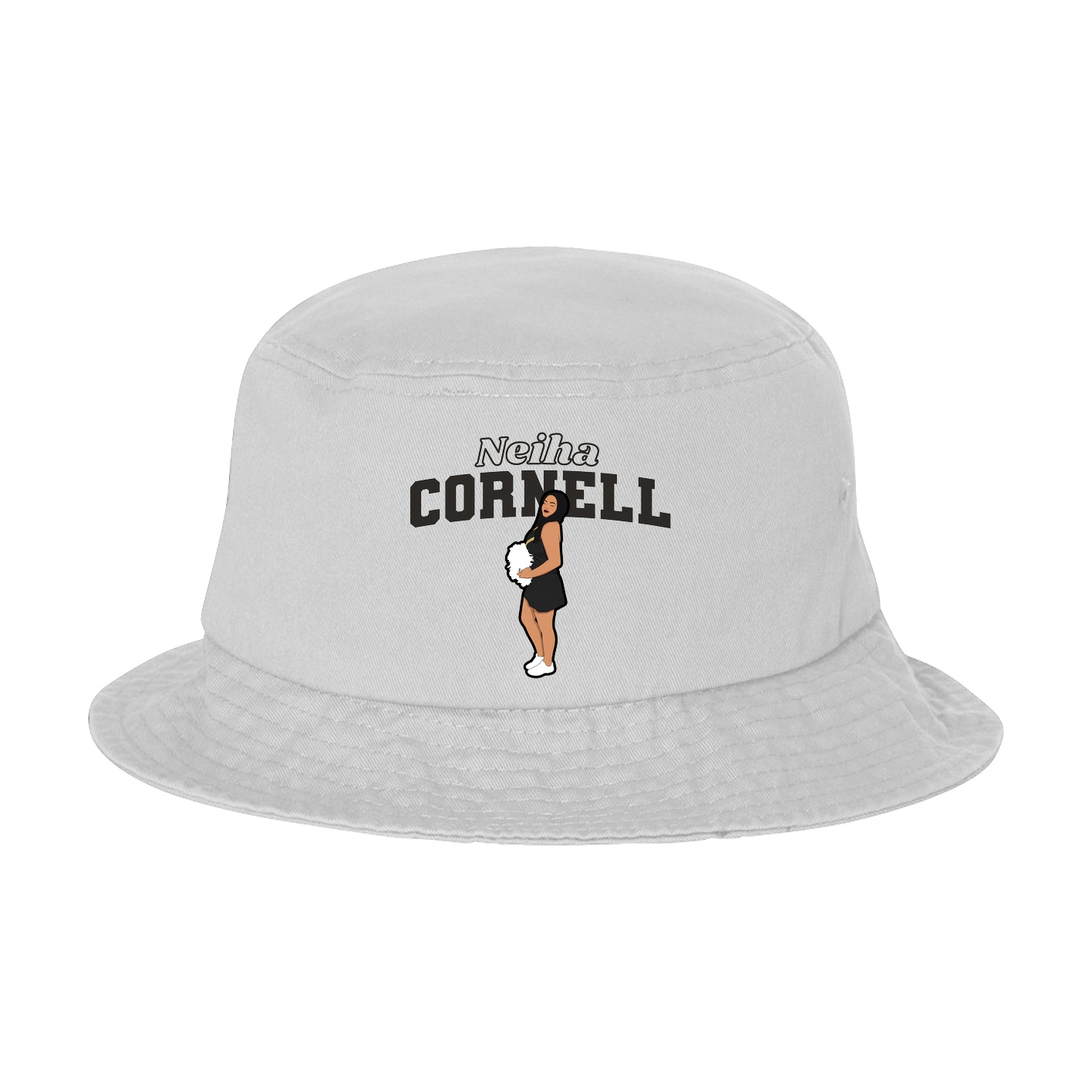 Bucket Cap — Name Arch in White