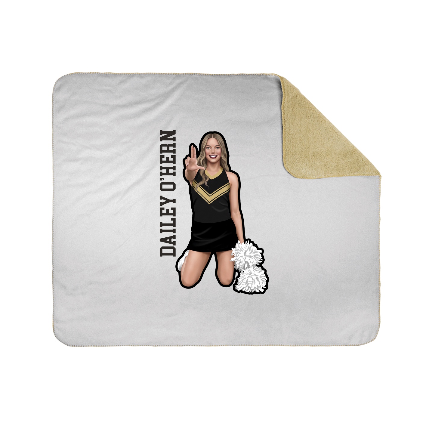 Throw Blanket — Name Vertical in White