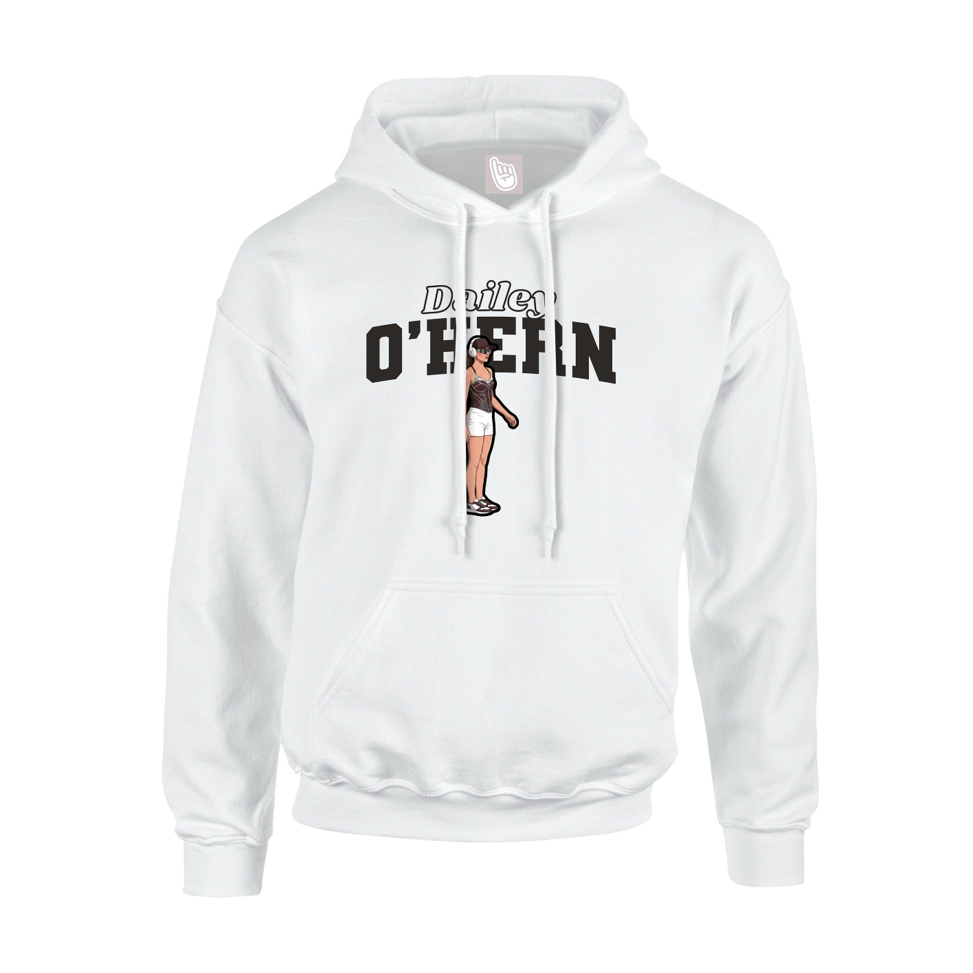 Hoodie — Name Arch in White