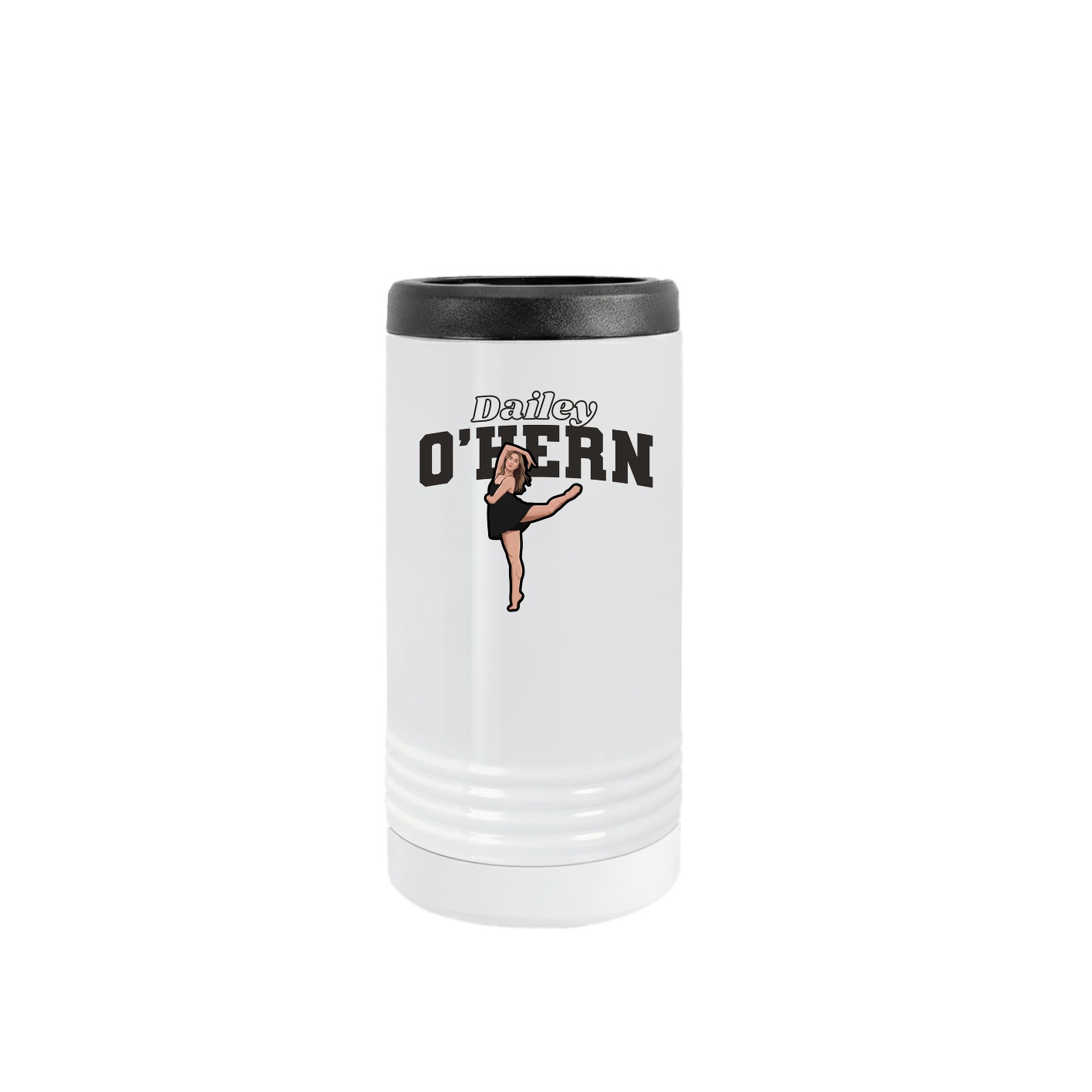 Slim Beverage Holder — Name Arch in White