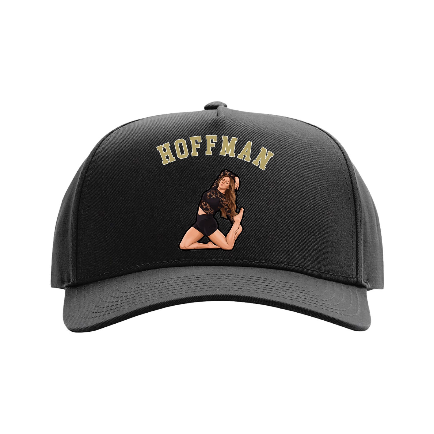 Full Fabric Five-Panel Champ Cap — Shirsey Arch in Black