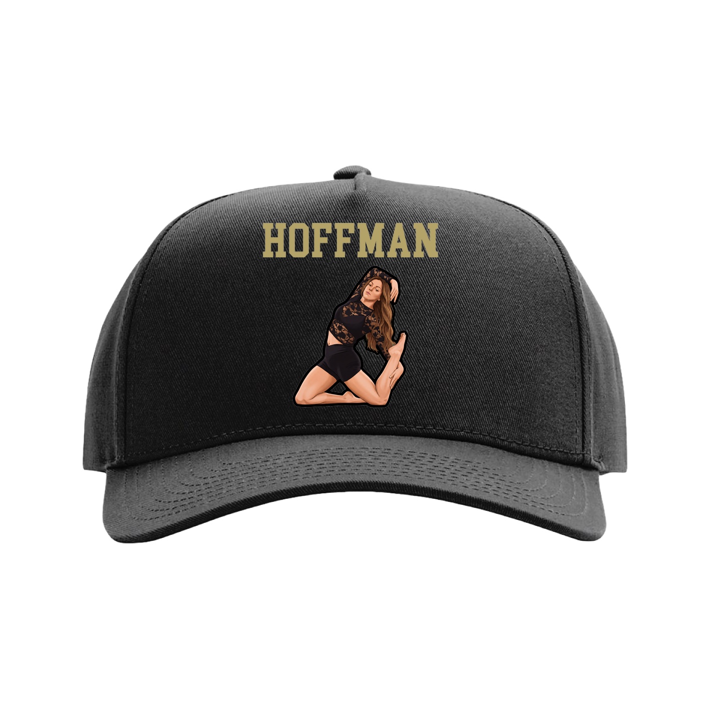 Full Fabric Five-Panel Champ Cap — Shirsey in Black