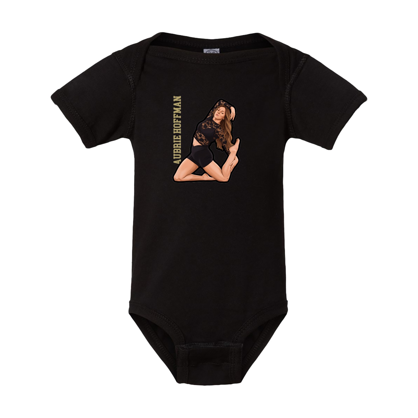 Baby Onesie — Name Vertical in Black