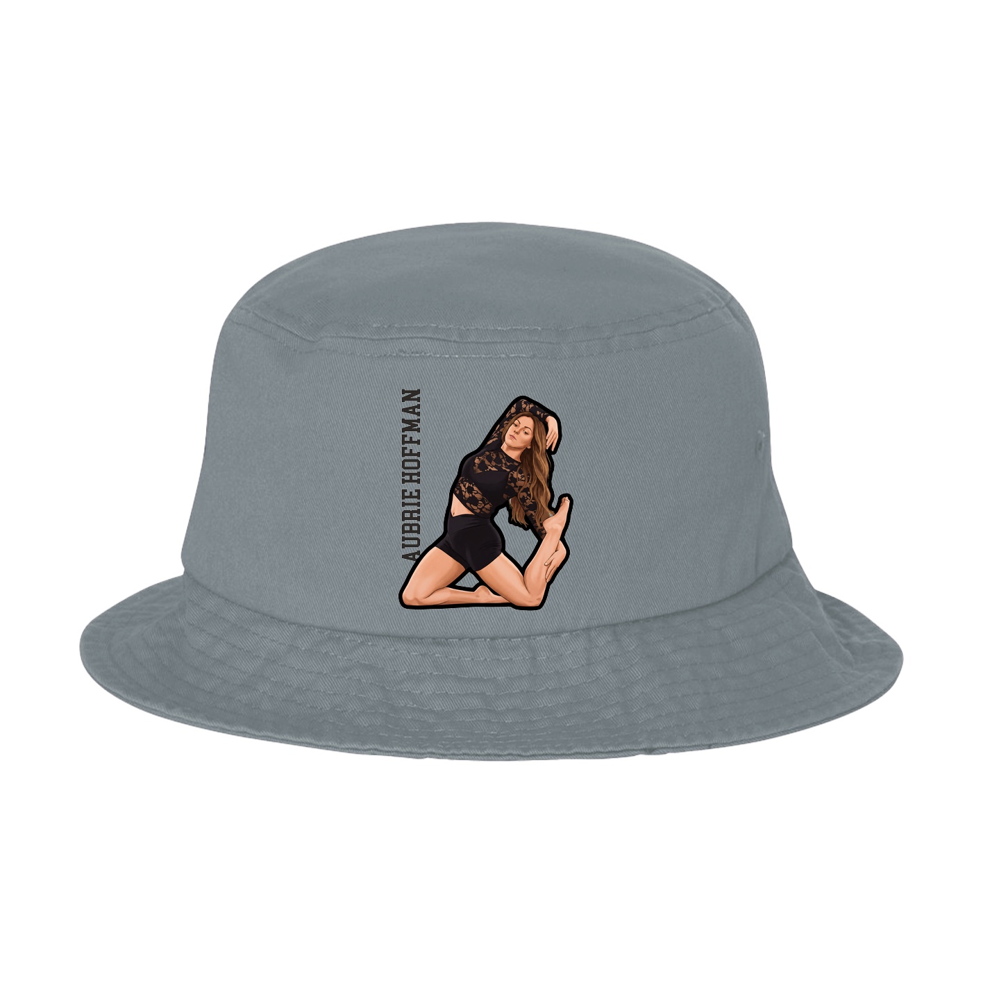 Bucket Cap — Name Vertical in Grey