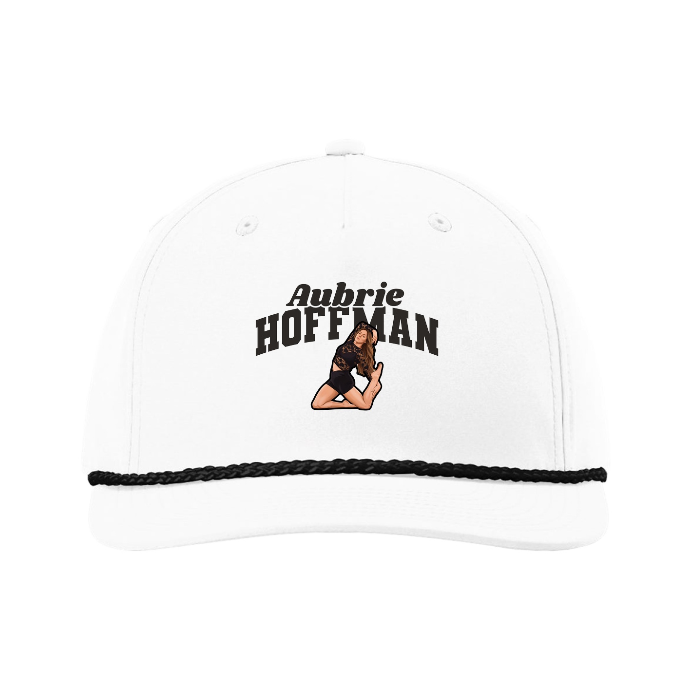 Five-Panel Classic Rope Cap — Signature Arch in White