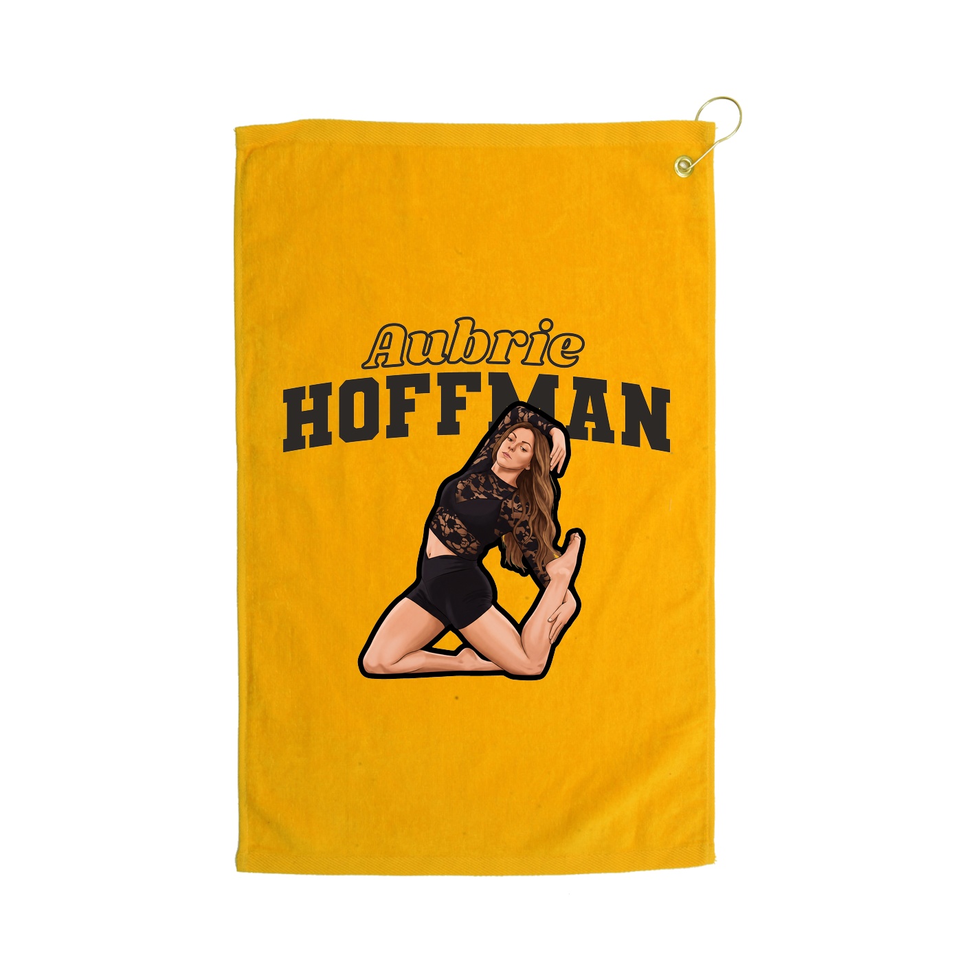 Golf Towel — Name Arch in Gold