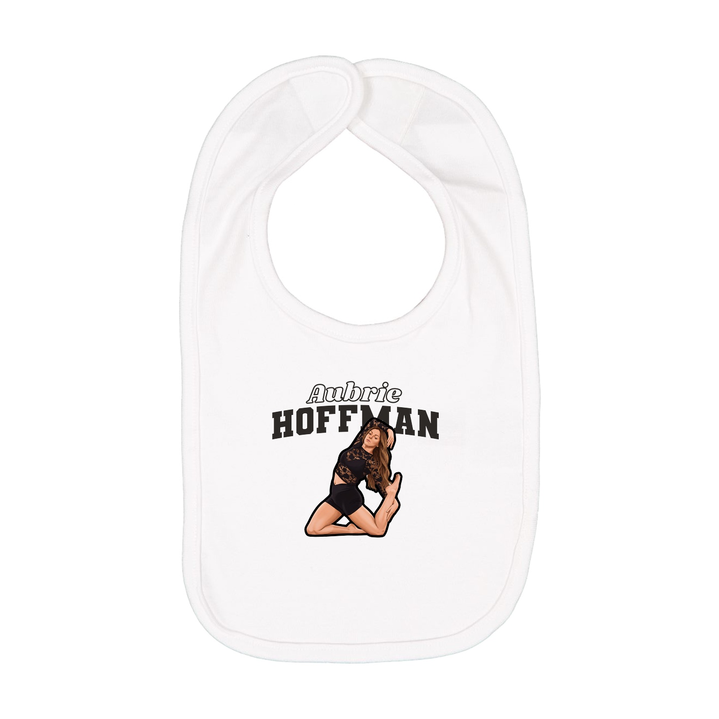 Infant Bib — Name Arch in White
