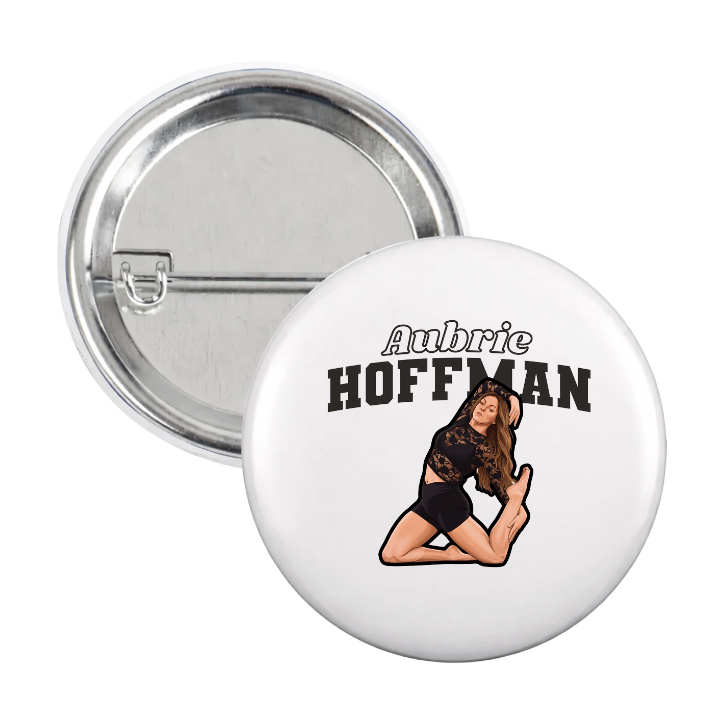 Game Day Button — Name Arch in White