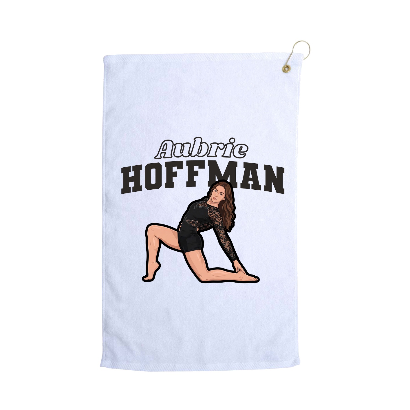 Golf Towel — Name Arch in White