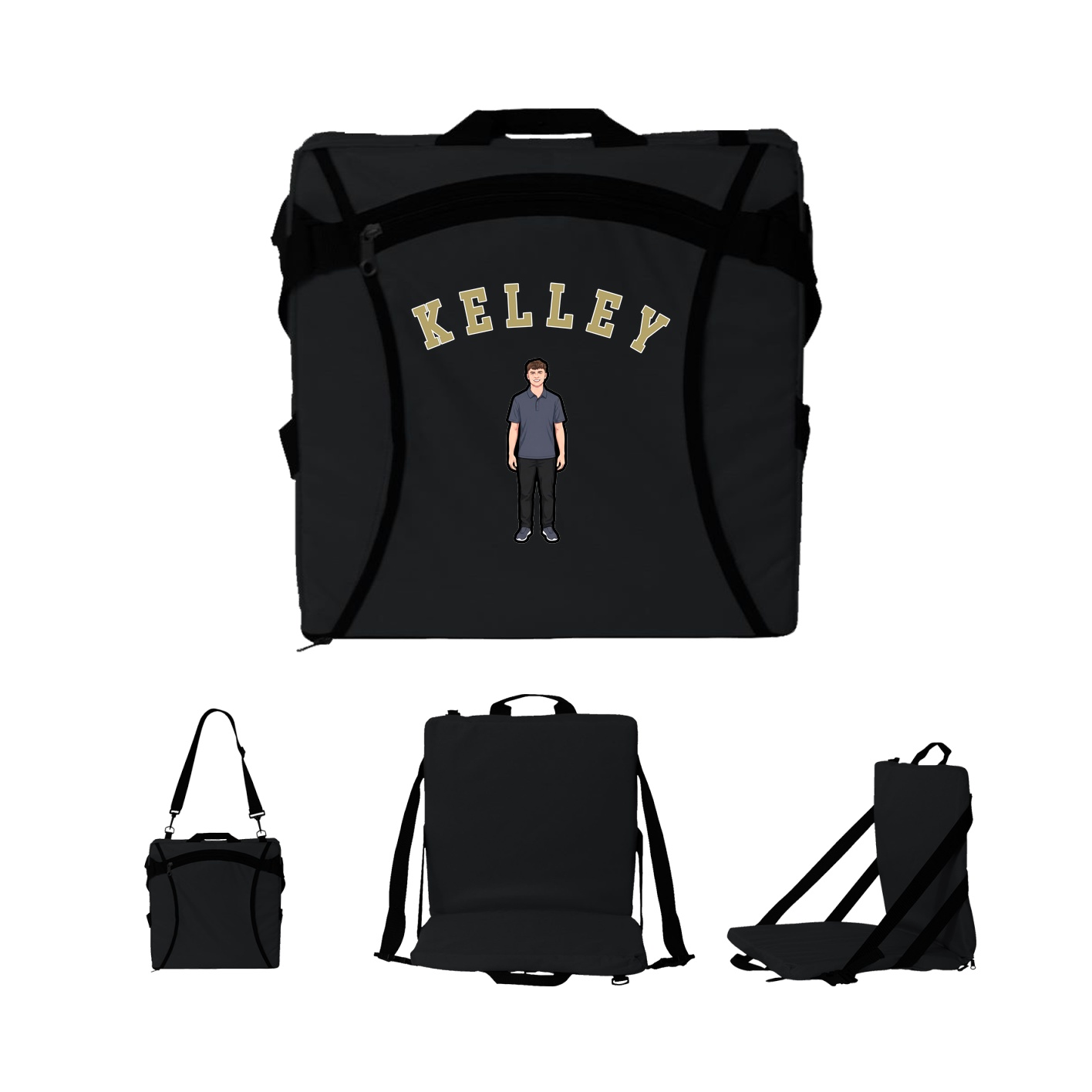 Folding Stadium Seat — Shirsey Arch in Black