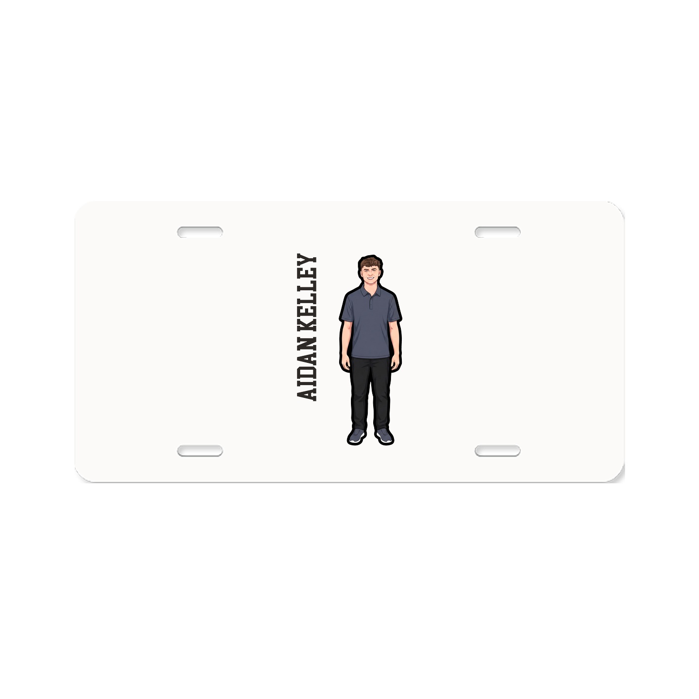 License Plate — Name Vertical in Classic