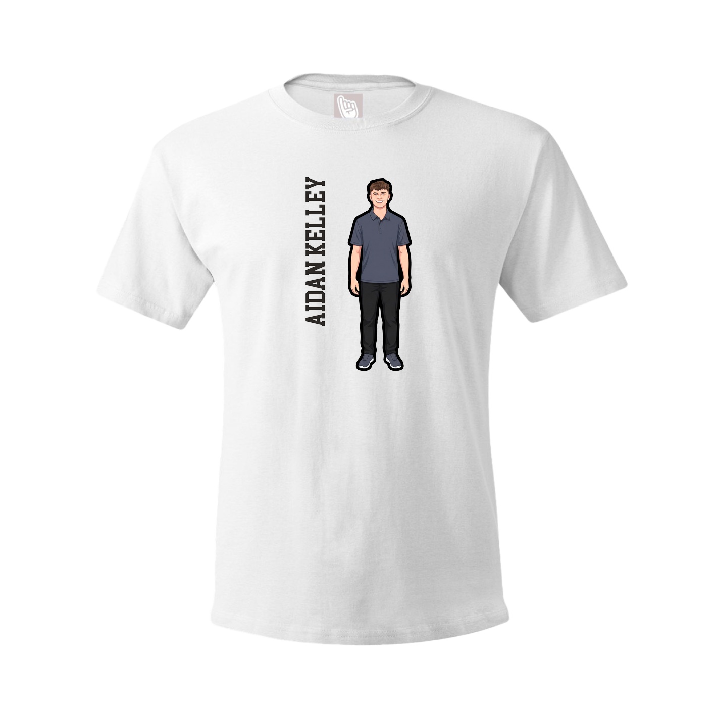 Tee — Name Vertical in White