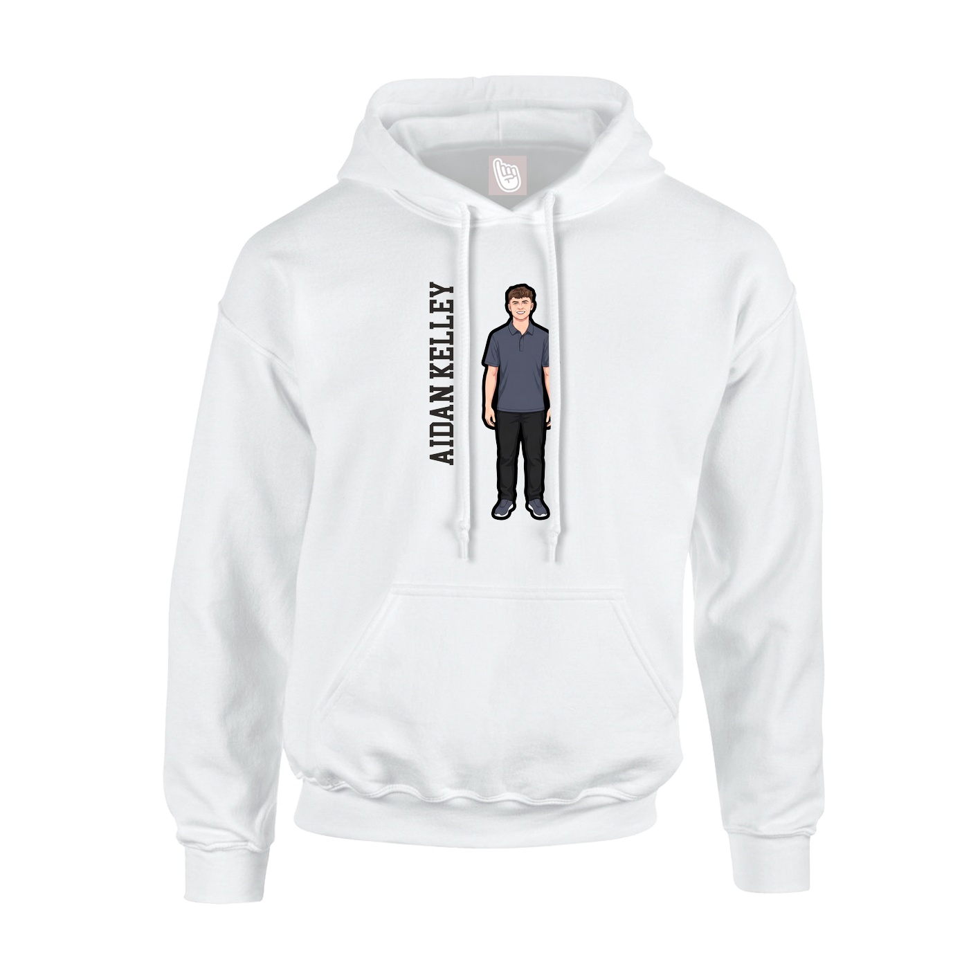 Hoodie — Name Vertical in White