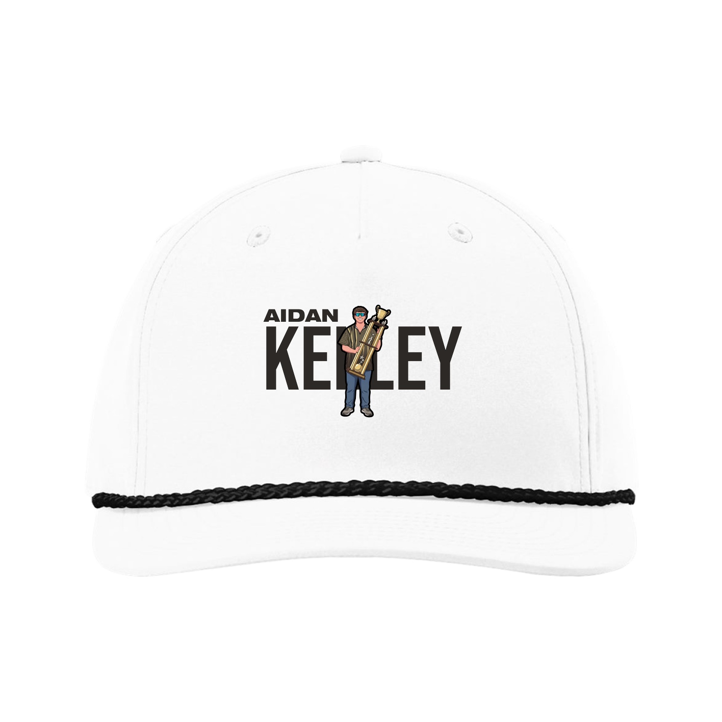 Five-Panel Classic Rope Cap — Player Name in White