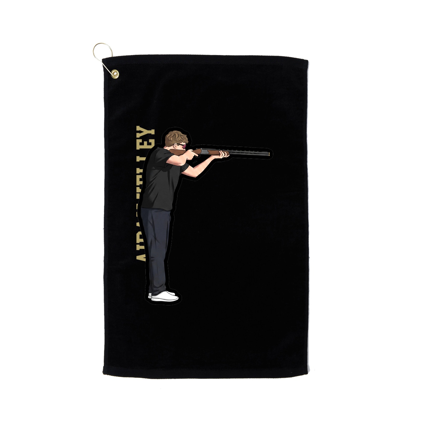 Golf Towel — Name Vertical in Black