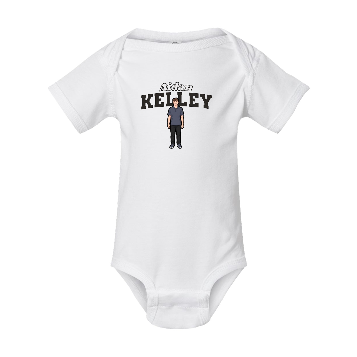 Baby Onesie — Name Arch in White