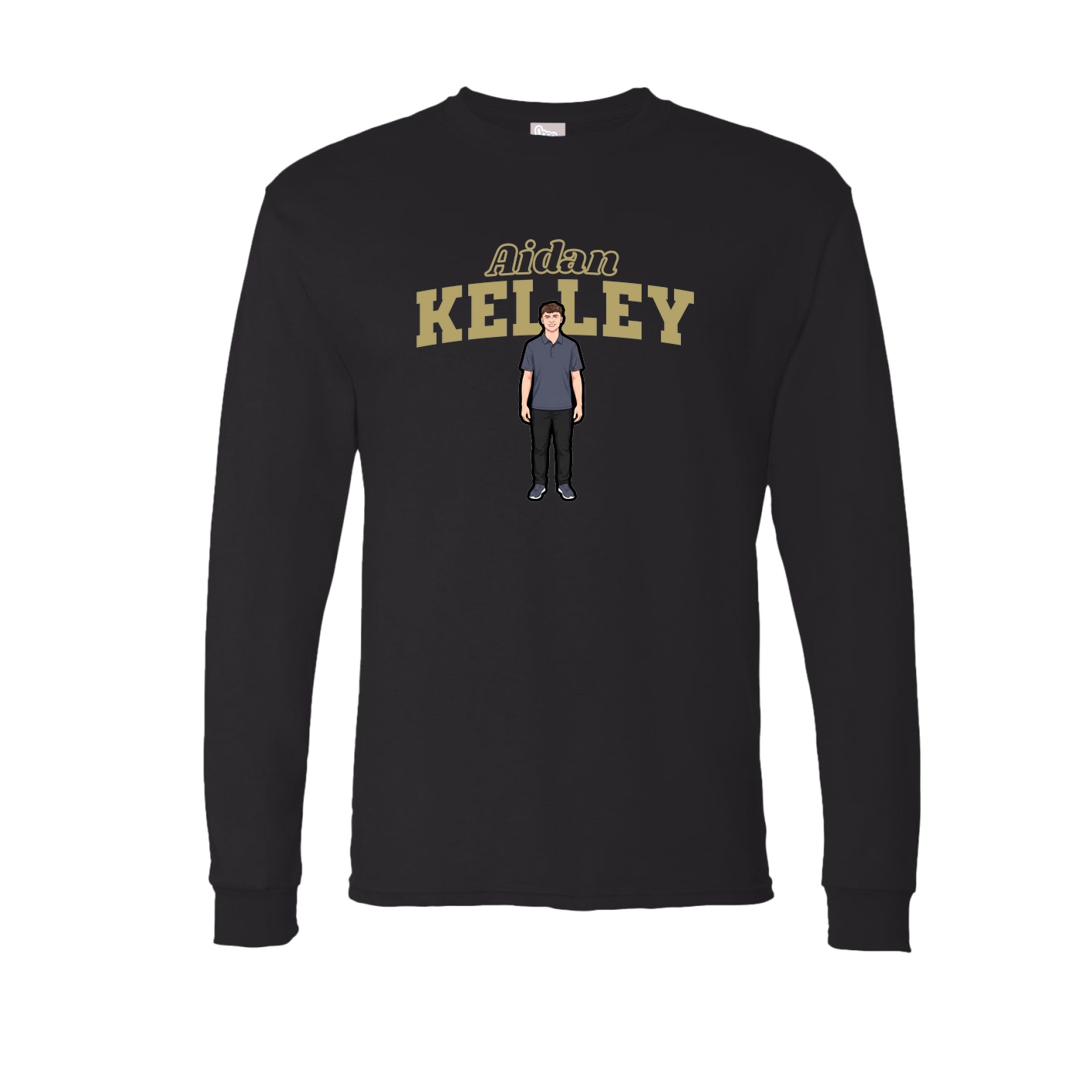 Long Sleeve Tee — Name Arch in Black