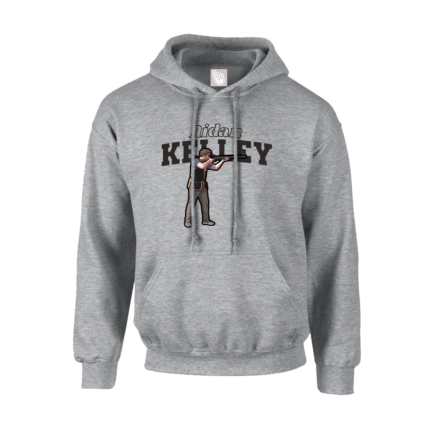 Youth Hoodie — Name Arch in Grey
