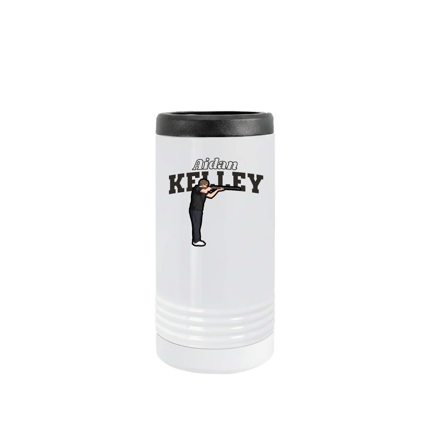 Slim Beverage Holder — Name Arch in White