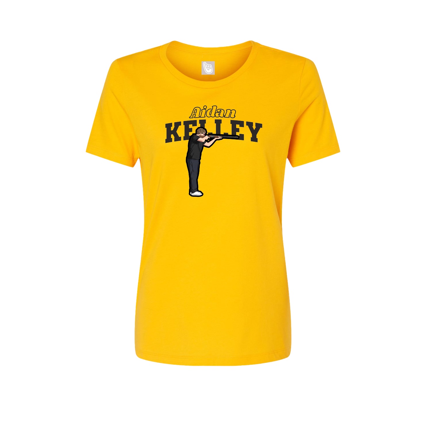 Fitted Women's Tee — Name Arch in Gold
