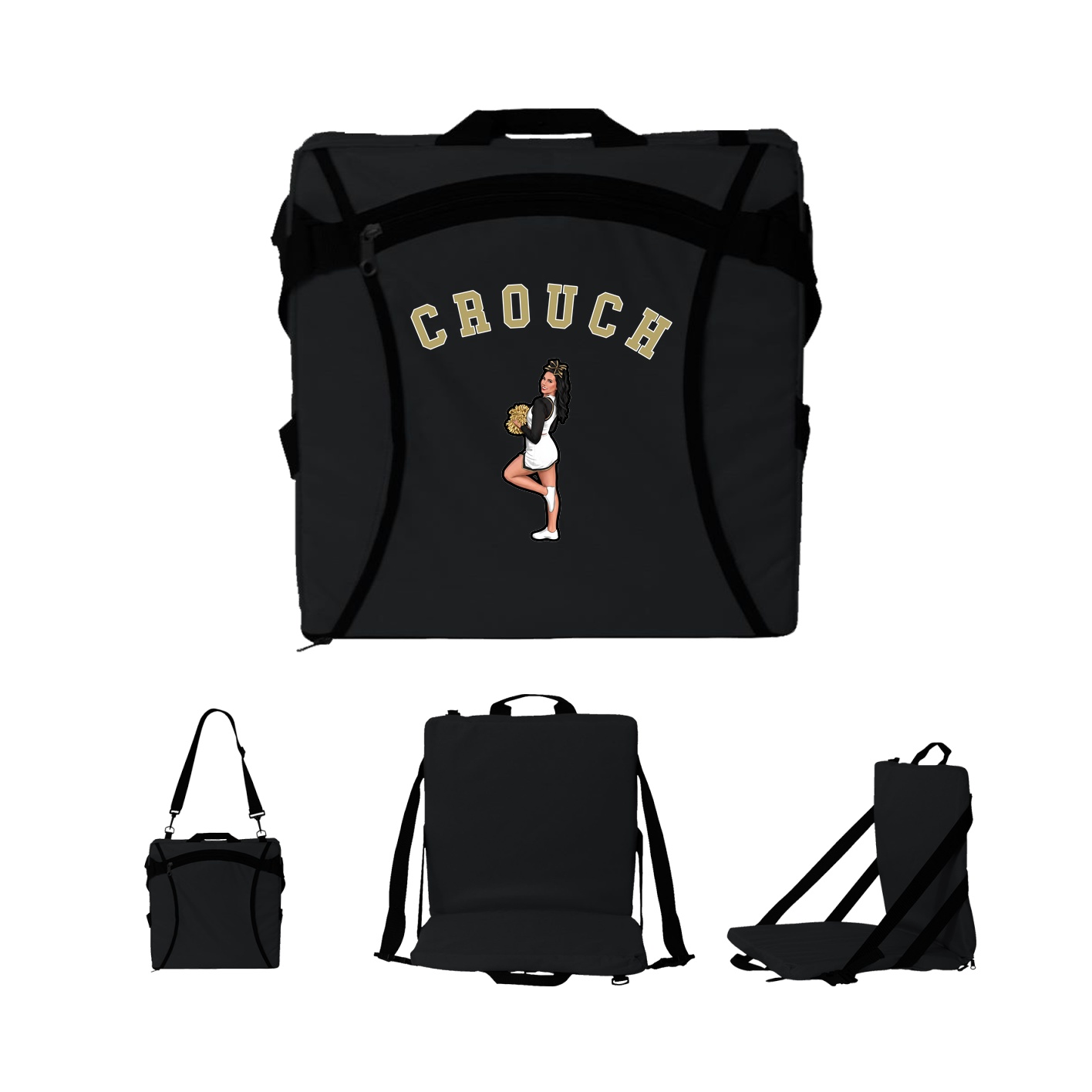 Folding Stadium Seat — Shirsey Arch in Black