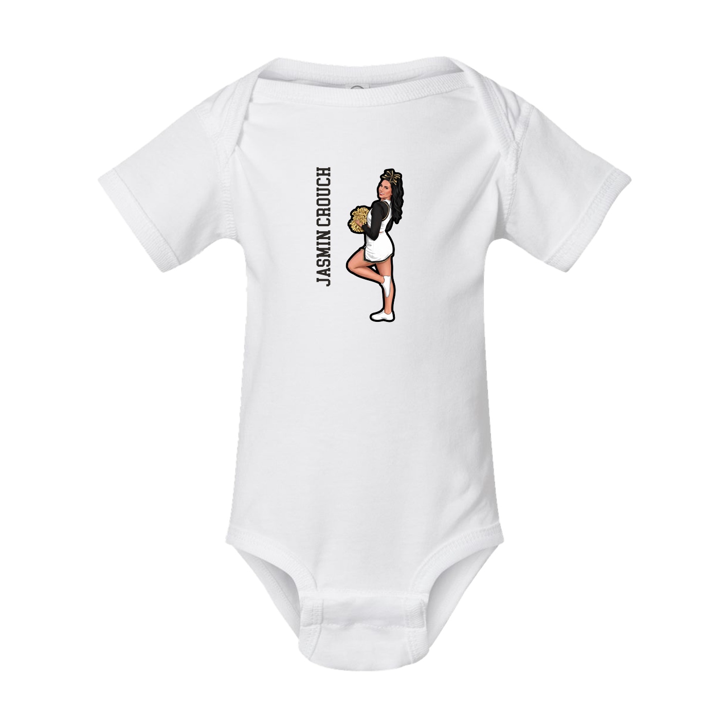 Baby Onesie — Name Vertical in White