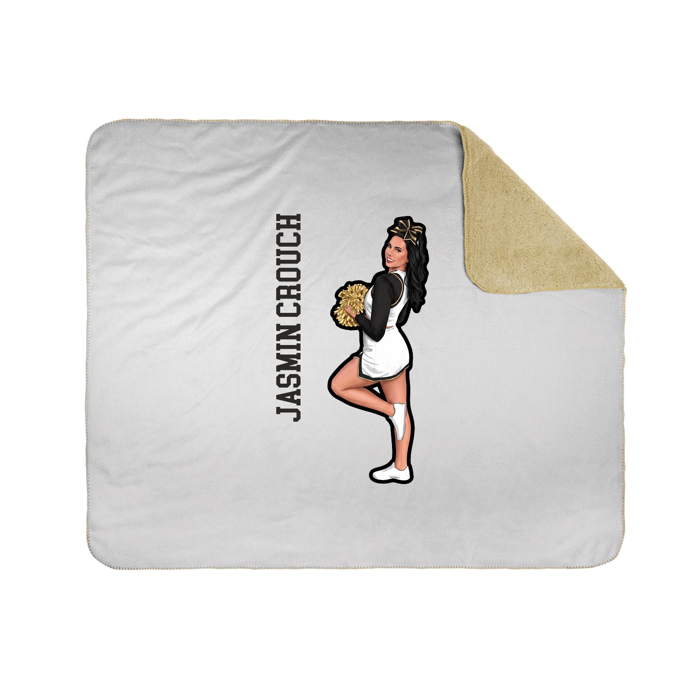 Throw Blanket — Name Vertical in White