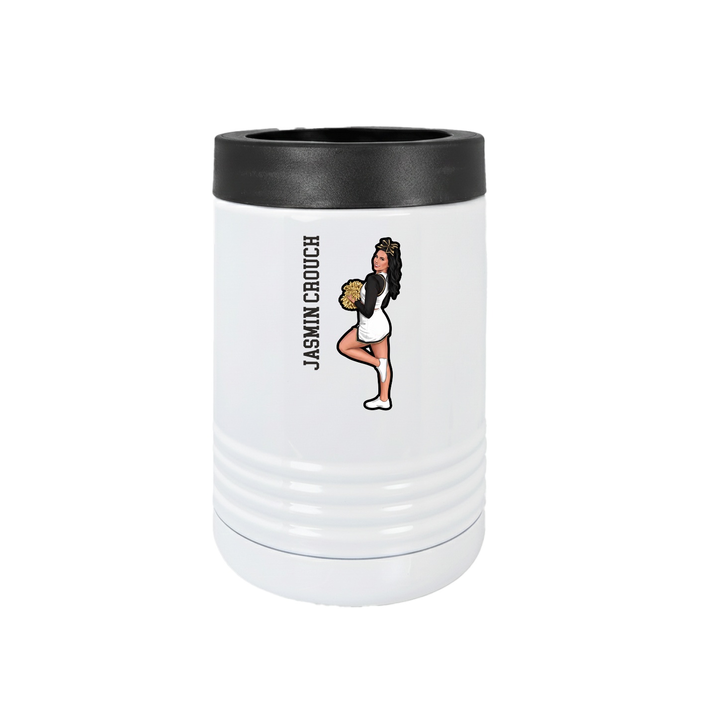 Beverage Holder — Name Vertical in White