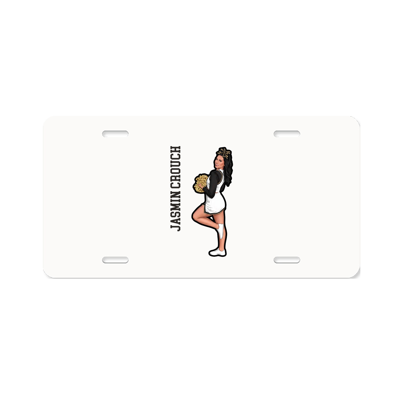 License Plate — Name Vertical in Classic