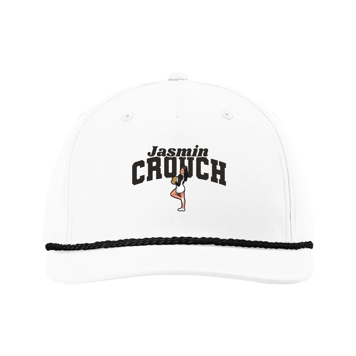Five-Panel Classic Rope Cap — Signature Arch in White