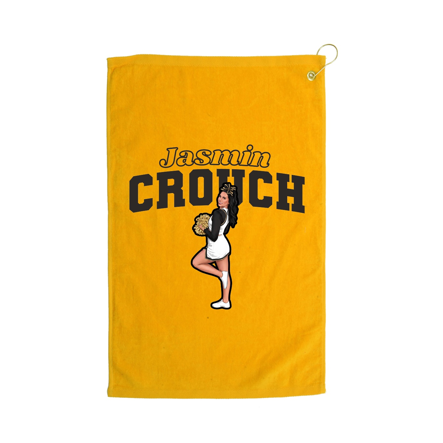 Golf Towel — Name Arch in Gold