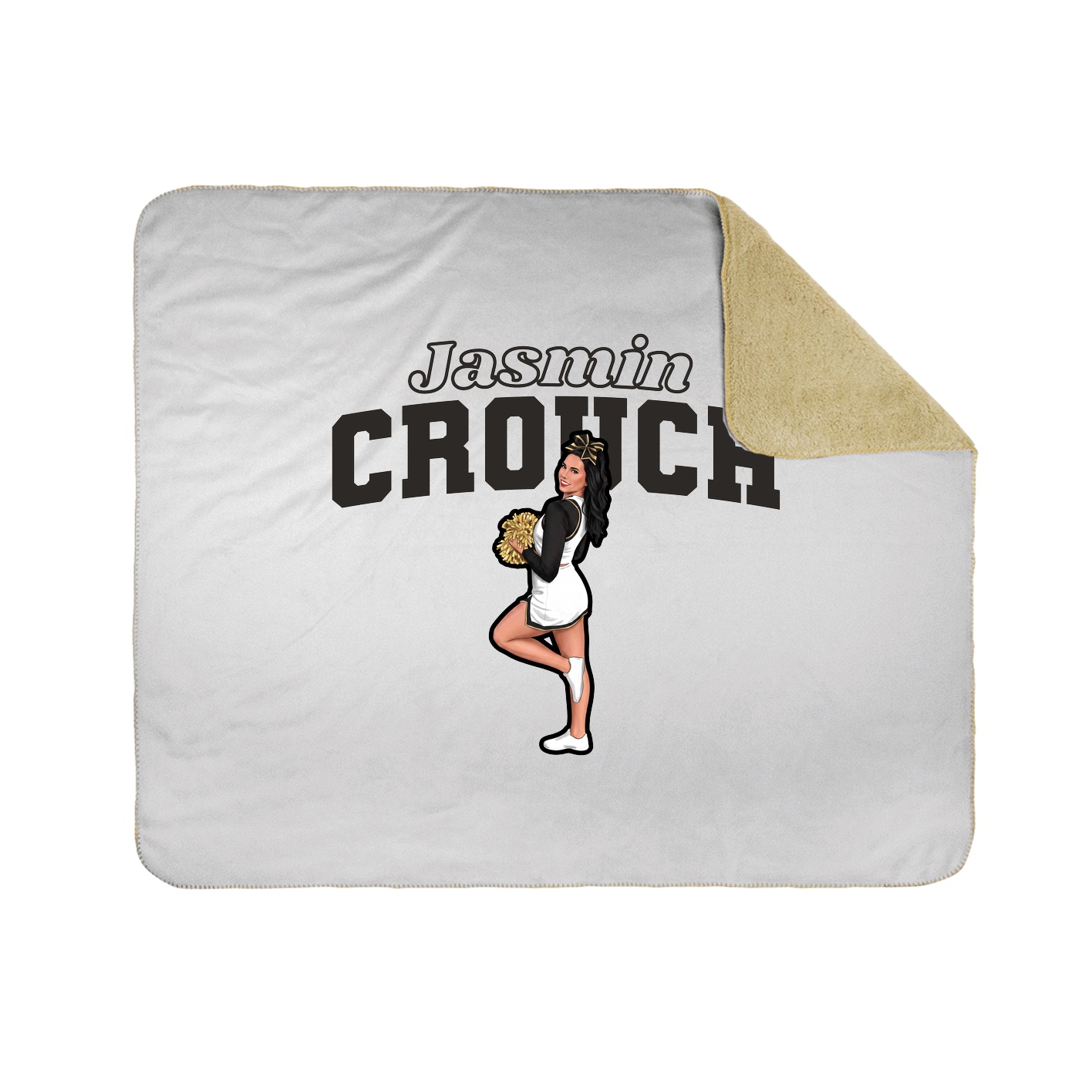 Throw Blanket — Name Arch in White