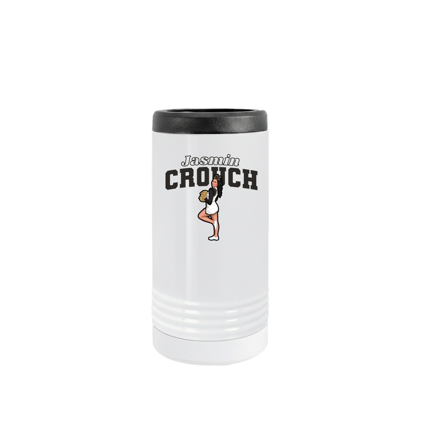 Slim Beverage Holder — Name Arch in White