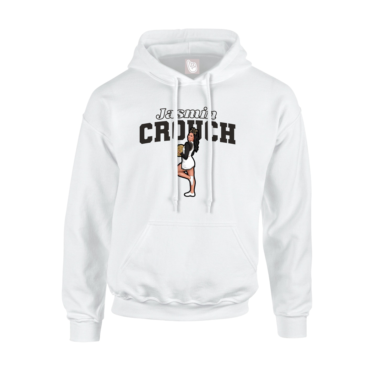 Hoodie — Name Arch in White