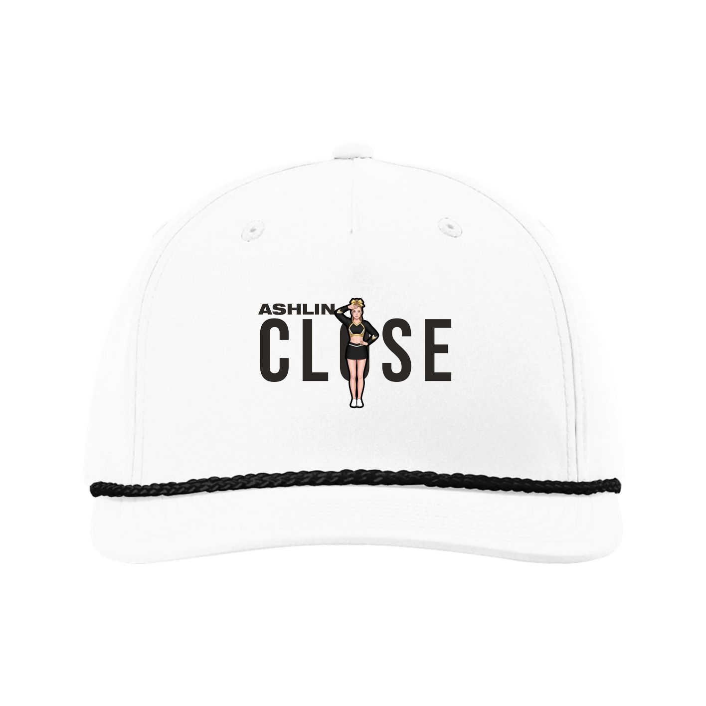 Five-Panel Classic Rope Cap — Player Name in White