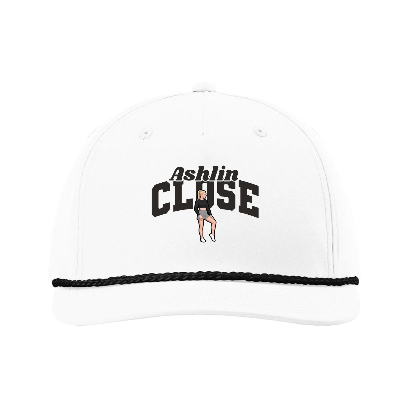 Five-Panel Classic Rope Cap — Signature Arch in White