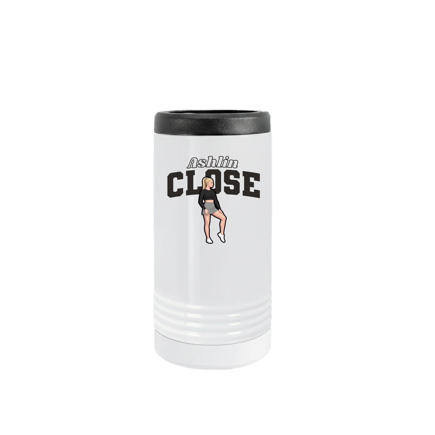 Slim Beverage Holder — Name Arch in White